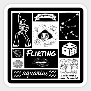 AQUARIUS ZODIAC SIGN CHART Sticker